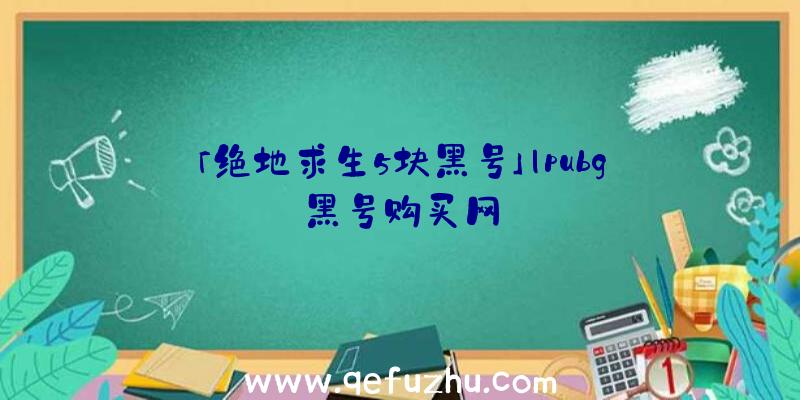 「绝地求生5块黑号」|pubg黑号购买网